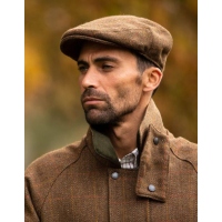 Walker and Hawkes Herren Tweed Flat Cap Derby Cambridge – Brown Tweed