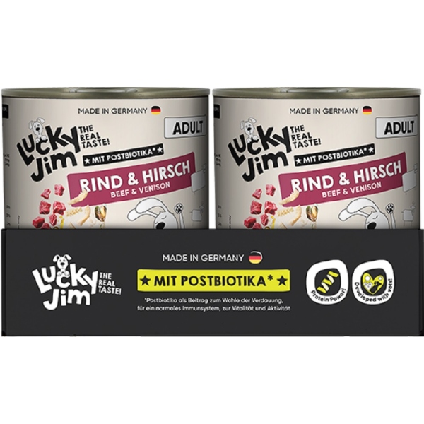 Lucky Jim Classic Adult Rind & Hirsch 6 x 800g