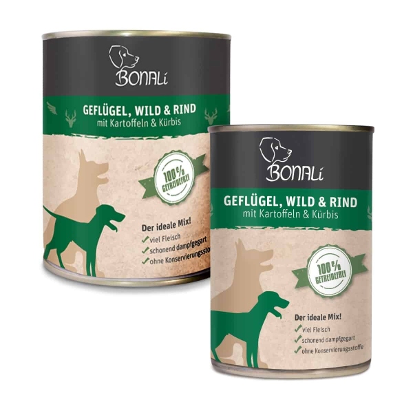 Bonali Nassfutter Geflügel, Wild & Rind