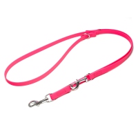 Mystique Biothane verstellbare Leine vernäht beta neon pink 200cm 16mm